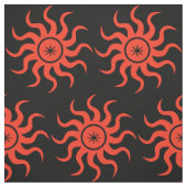 Dansende Red Sun Abstracte verbinding Stof (Swatch)