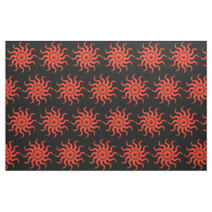 Dansende Red Sun Abstracte verbinding Stof