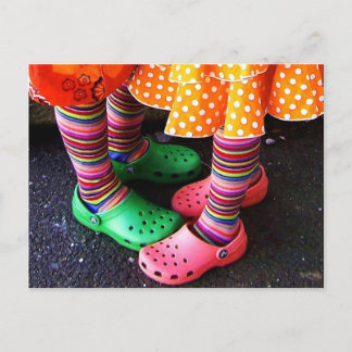 Dansende regenboog briefkaart