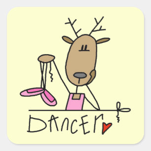 Dansende rendier T-shirts en cadeaus Vierkante Sticker