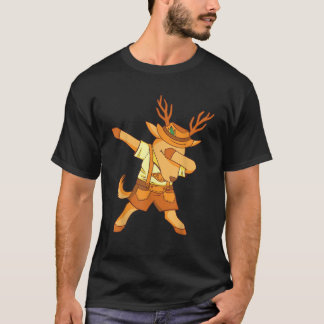 Dansende rendieren in Beierse kostuum kleding Lede T-shirt