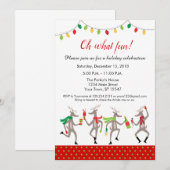 Dansende rendieren Kerstfeest met Kerstmis Kaart (Voorkant / Achterkant)