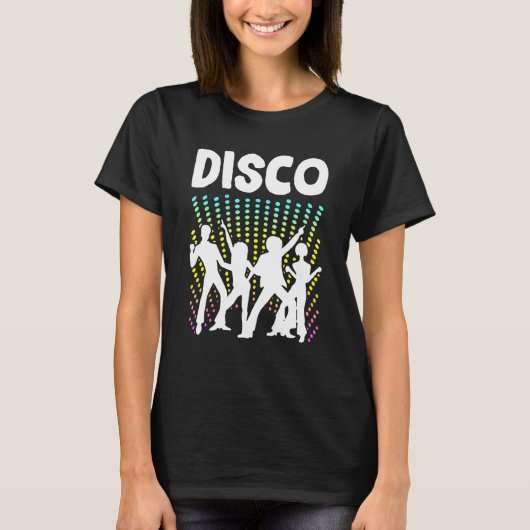 Dansende Retro Disco Boogie Bellbottom Dancer Bopp T-shirt (Voorkant)