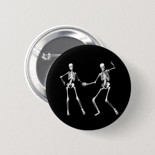 Dansende Retro Skeletons Button (Voorkant /achterkant)