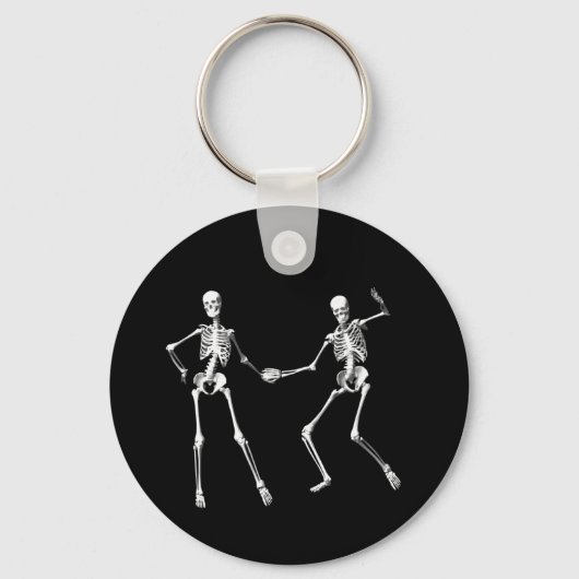 Dansende Retro Skeletons Sleutelhanger (Voorkant)