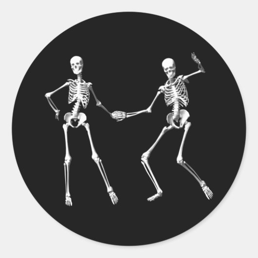 Dansende Retro Skeletten Sticker (Voorkant)