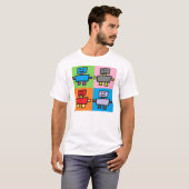 Dansende Robot Pop Art T-shirt (Voorkant volledig)