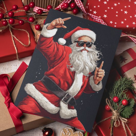 Dansende Rocker Santa Feestdagen Kaart