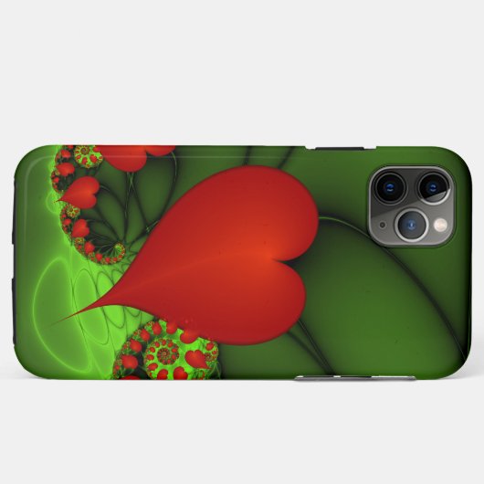 Dansende rode harten Moderne Abstracte fractale Ku Case-Mate iPhone Case (Achterkant (horizontaal))