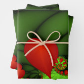 Dansende rode harten Moderne Abstracte fractale Ku Inpakpapier Vel (In situ)