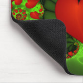 Dansende rode harten Moderne Abstracte fractale Ku Muismat (Hoek)