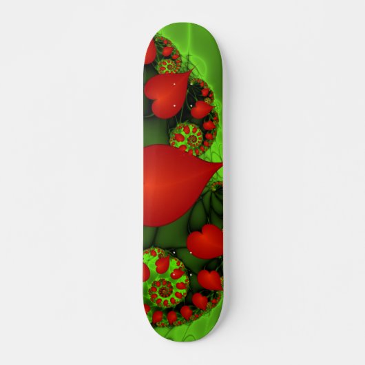 Dansende rode harten Moderne Abstracte fractale Ku Persoonlijk Skateboard (Voorkant)