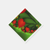 Dansende rode harten Moderne Abstracte fractale Ku Servet (Hoek)