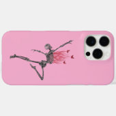Dansende Rode Vuur Vlammen Skelet Illustratie Roze Case-Mate iPhone Case (Achterkant (horizontaal))