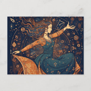 Dansende rolstoel Vrouw Briefkaart