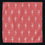 Dansende Roze Ballerina's Patroon Bandana<br><div class="desc">Elegant en charmant roze balletpatroon van gestileerde lichte stoffige roze dansende ballerina's in zes silhouetposes op een witte achtergrond. Mooie ballerina cadeau of balletdecor voor balletdansers en hun huisdieren.</div>