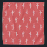 Dansende Roze Ballerina's Patroon Bandana<br><div class="desc">Elegant en charmant roze balletpatroon van gestileerde lichte stoffige roze dansende ballerina's in zes silhouetposes op een witte achtergrond. Mooie ballerina cadeau of balletdecor voor balletdansers en hun huisdieren.</div>