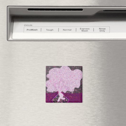 Dansende roze boom glitter Tu B'Shvat ט״ו בשבט Magneet (Insitu (Vaatwasser))