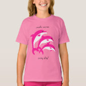 Dansende roze dolfijnen t-shirt (Voorkant)