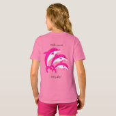 Dansende roze dolfijnen t-shirt (Achterkant volledig)