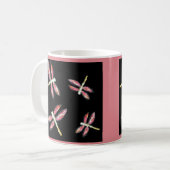 Dansende roze libellen koffiemok (Voorkant links)