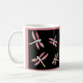 Dansende roze libellen koffiemok (Links)