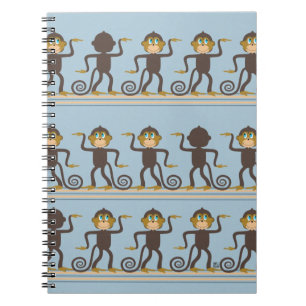 Dansende safariprint, jongens, blauw notitieboek