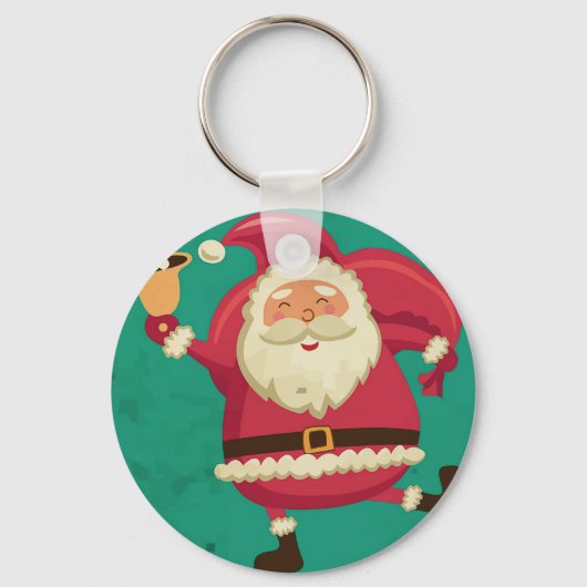 Dansende Santa Button Sleutelhanger (Voorkant)