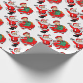 Dansende Santa claus Cadeaupapier (Hoek)