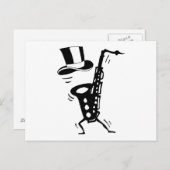 Dansende saxophone briefkaart (Voorkant / Achterkant)