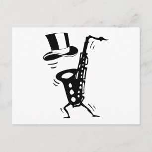 Dansende saxophone briefkaart