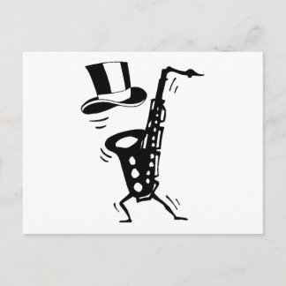 Dansende saxophone briefkaart