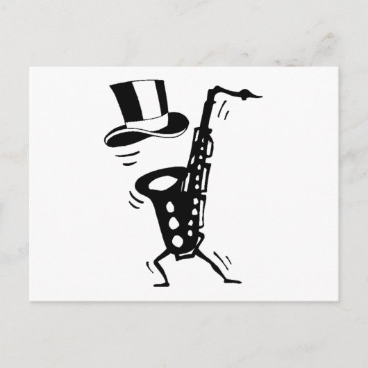 Dansende saxophone briefkaart (Voorkant)