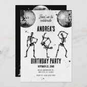 dansende schedel discofeest kaart (Voorkant / Achterkant)