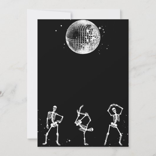dansende schedel discotheekfeest kaart (Achterkant)