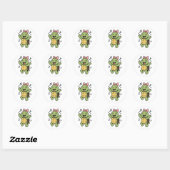 Dansende schildpad ronde sticker (Vel)