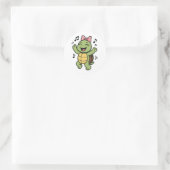 Dansende schildpad ronde sticker (Tas)