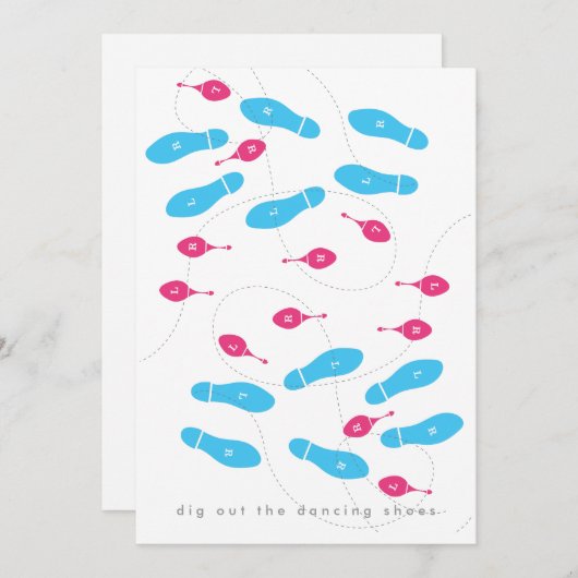 Dansende schoenen sparen de datum kaart (Voorkant / Achterkant)