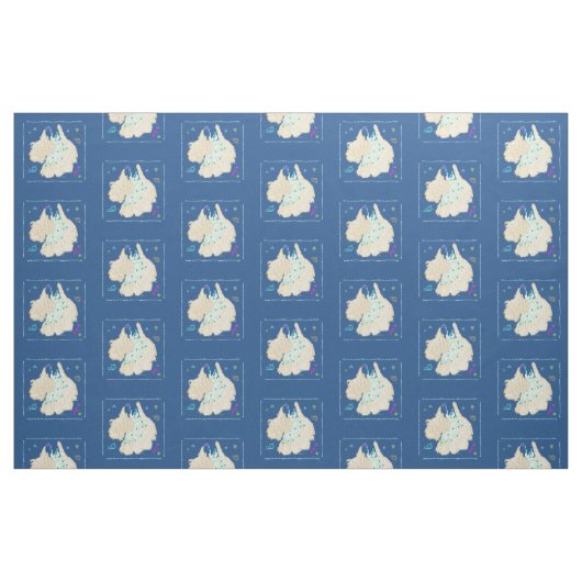 Dansende Scottish Terrier Stof (Fat Quarter)