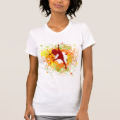Dansende Silhouet met Bloemige Krullen T-shirt (Voorkant)