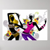 Dansende Silhouette Girls Poster (Voorkant)