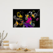 Dansende Silhouette Girls Poster (Keuken)