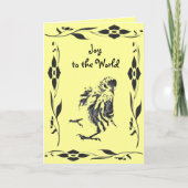 Dansende Siskin Kerstmis Feestdagen Kaart (Voorkant)