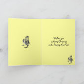 Dansende Siskin Kerstmis Feestdagen Kaart (Binnen)