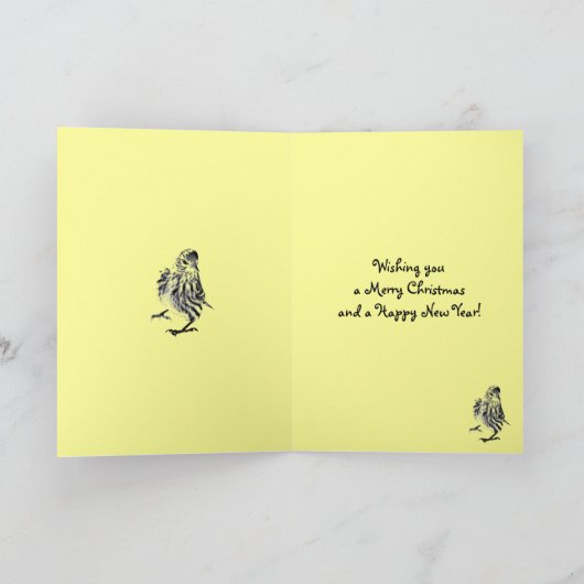 Dansende Siskin Kerstmis Feestdagen Kaart (Binnen)