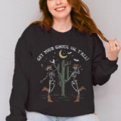 Dansende Skelet Boot Scooting Western Halloween Trui