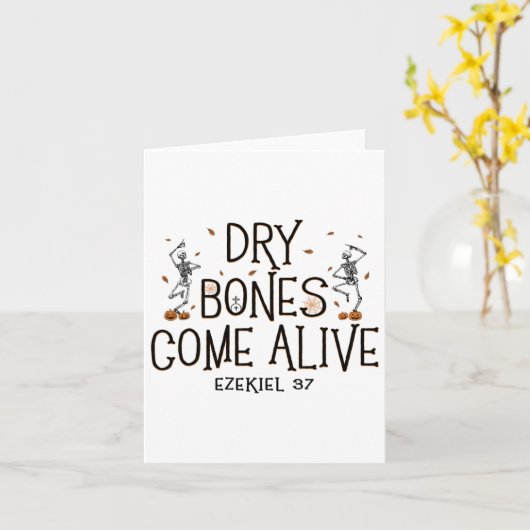 Dansende Skelet Droge Botten komen tot leven Hallo Kaart (Gele Bloem)