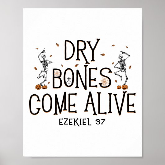Dansende Skelet Droge Botten komen tot leven Hallo Poster (Voorkant)