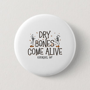 Dansende Skelet Droge Botten komen tot leven Hallo Ronde Button 5,7 Cm