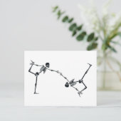 Dansende skelet Halloween Briefkaart (Staand voorkant)
